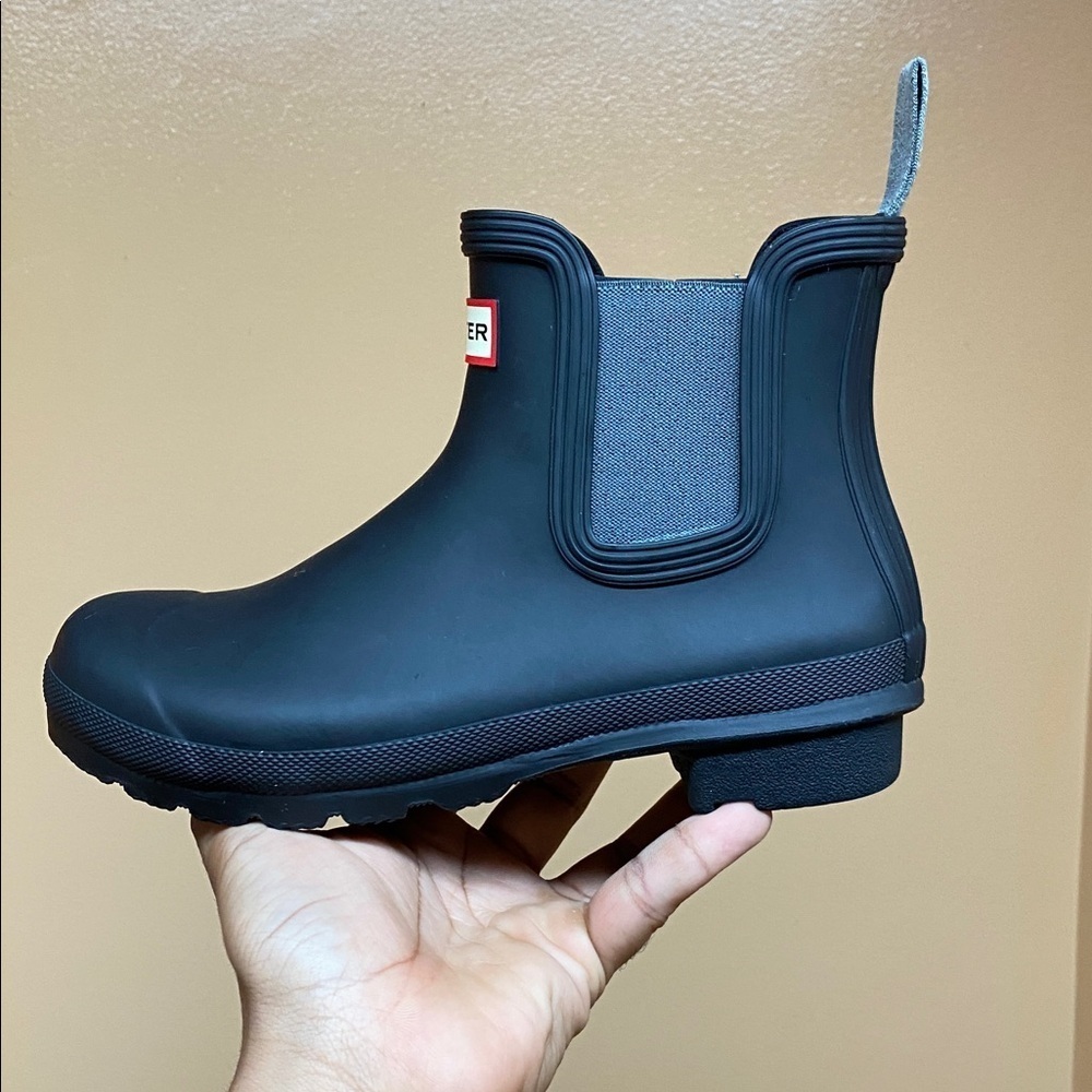 Hunter Women’s Original Matte Black Chelsea Rubber Rain Boots Size 7 - Picture 6 of 17
